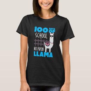 Retro 100 Days Of School No Prob Llama Cute Studen T-Shirt