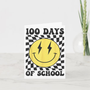 Retro 100 Days Of School Smile Face 100th Day Of S Card