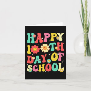 Retro 100 Days Of School Teachers Students 100th D Card