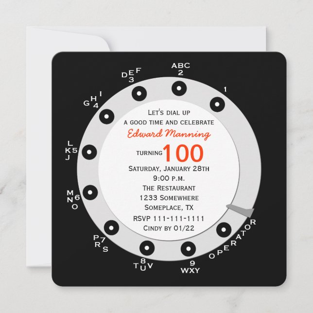 Retro 100e anniversaire Invitation fête Rotary Dia (Devant)