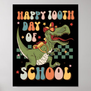 Retro 100th Day Of School 100 Days Of School Cute Poster