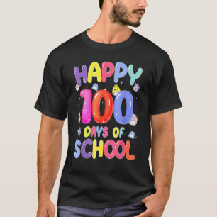 Retro 100th Day Of School Teachers Kids Child Happ T-Shirt