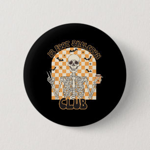 Retro 12 Foot Skeleton Club Halloween Kids Trick O 2 Inch Round Button