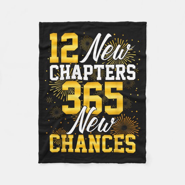 Retro 12 New Chapters 365 New Chances Happy New Ye Fleece Blanket (Front)