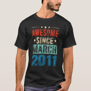 Retro 12th Birthday Boys 912 Year Awesome Since Ma T-Shirt
