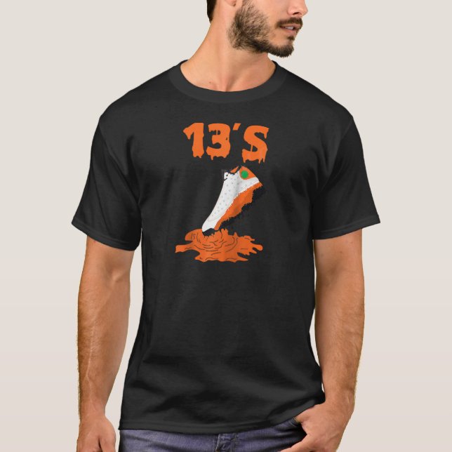 Retro 13 Starfish Shoe Ripping 13's Sneaker Raglan T-Shirt (Front)