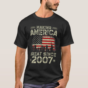 Retro 15Th Birthday USA Flag Making America Great T-Shirt