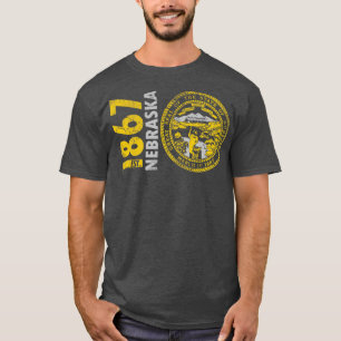 Retro 1867 Nebraska State Flag T-Shirt