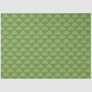 Retro 1880s Victorian Emerald Green Irises Print Tissue Paper