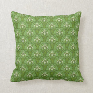 Retro 1880s Victorian Emerald Green Throw Pillow