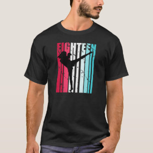 Retro 18Th Birthday For Kickboxing Girls Kickboxer T-Shirt