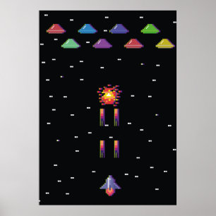 Retro 1908s Video game arcade Poster