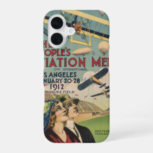 Retro 1912 Los Angeles Air Show Travel Art iPhone 16 Case