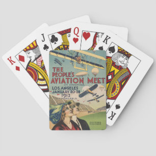 Retro 1912 Los Angeles Air Show Travel Art Playing Cards