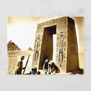 Retro 1930s Fantasy Photo Archaeological Dig Egypt Holiday Postcard