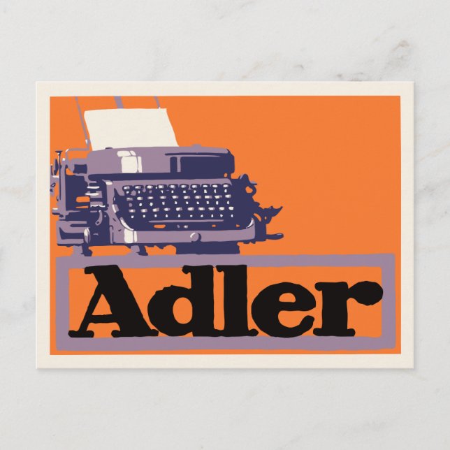 Retro 1930s German typewriter ad Postcard (Front)