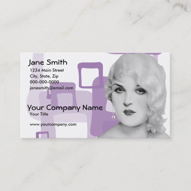 Retro 1930s Pinup Business Card (Front)
