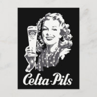 Retro 1940s-1950s style Belgian beer logo ad
