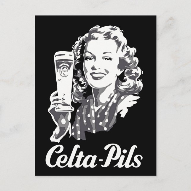 Retro 1940s-1950s style Belgian beer logo ad Postcard (Front)
