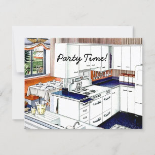 Retro 1940s Dinner Party Invitation