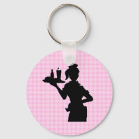 Retro 1950 Car Hop Keychain