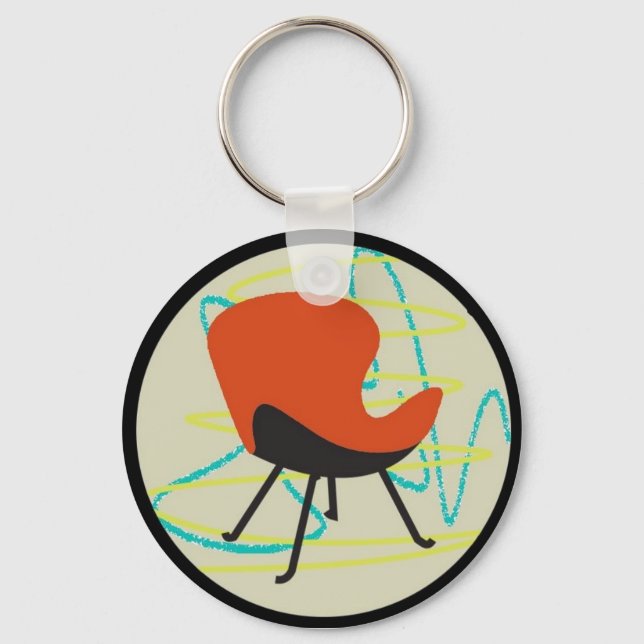 Retro 1950 Red Chair Keychain (Front)