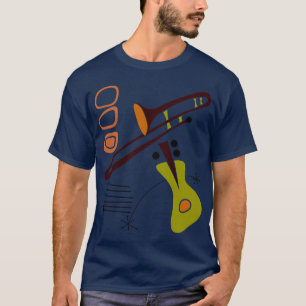 Retro 1950's Abstract Guitar & Trombone Shirt