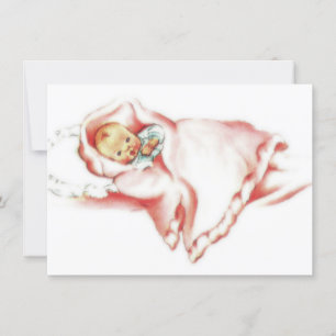Retro 1950s Baby Girl Shower Invitation