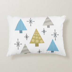 Retro 1950s Christmas Trees Accent Pillow