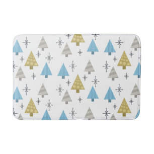 Retro 1950s Christmas Trees Bath Mat