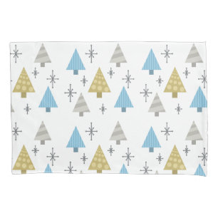 Retro 1950s Christmas Trees Pillowcase