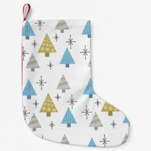 Retro 1950s Christmas Trees Small Christmas Stocking