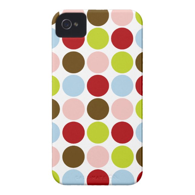 Retro 1950s Colour Polka Dots iPhone 4 Case (Back)
