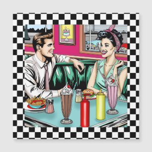 Retro 1950's Couple at Diner Blank