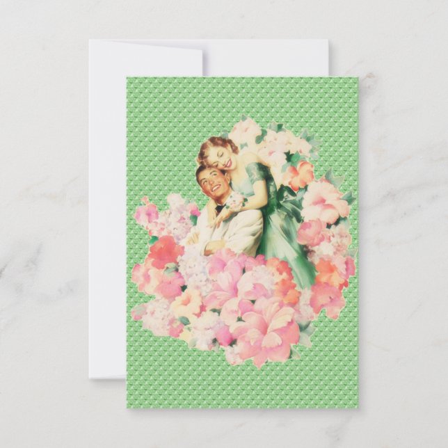 Retro 1950s Engagement Dinner Invitation (Front)