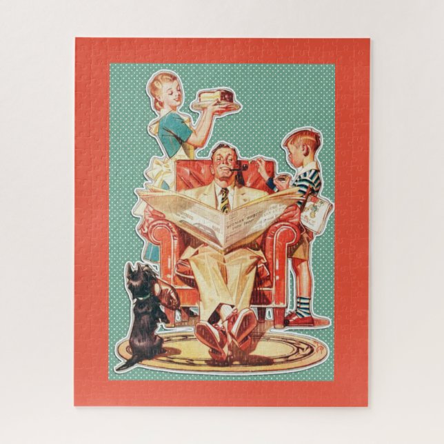 Retro 1950s Family Jigsaw Puzzle (Vertical)