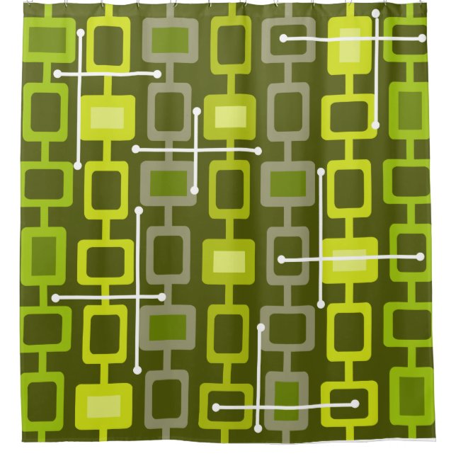 Retro 1950s Geometric Pattern Chartreuse (Front)