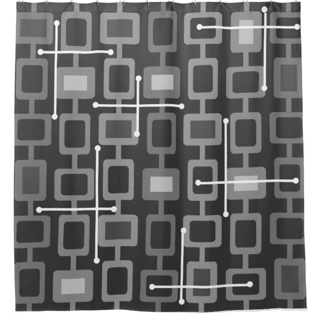 Retro 1950s Geometric Pattern Grey (Front)
