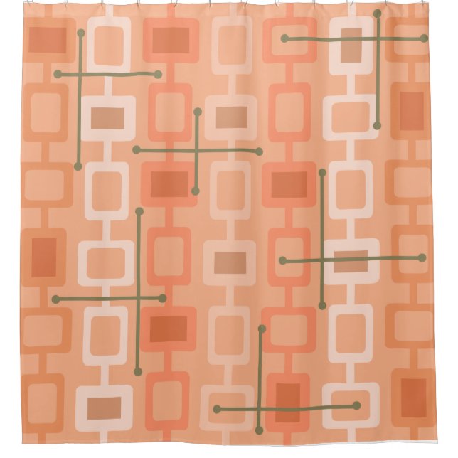 Retro 1950s Geometric Pattern Orange (Front)