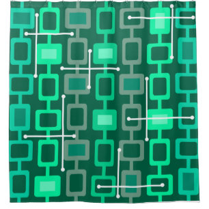 Retro 1950s Geometric Pattern Turquoise