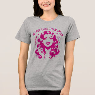 Retro 1950s Glam Girl Funny Sarcastic Quote Tri-Blend Shirt