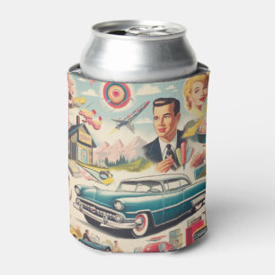 Retro 1950s Kitsch Illustration Can Cooler