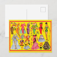 Retro 1950s Paper Doll Fashion Wardrobe