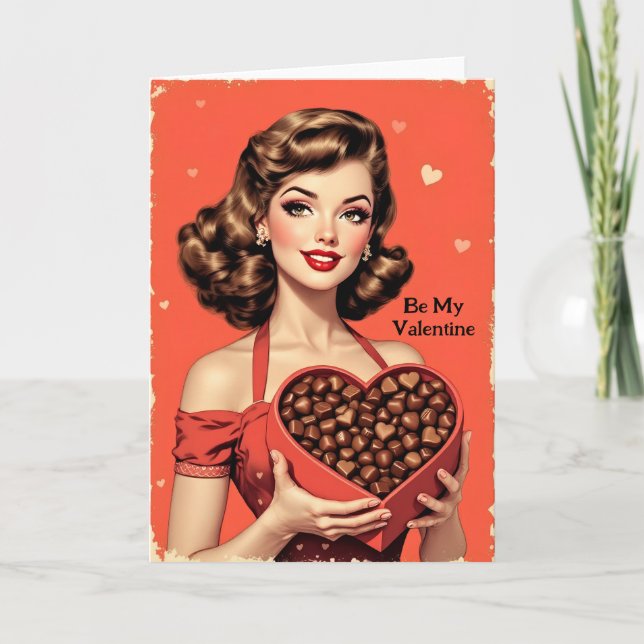 Retro 1950s Pin-Up Valentine’s Day Holiday Card (Front)