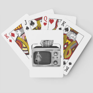 Retro 1950s Portable TV Mid-Century Playing Cards