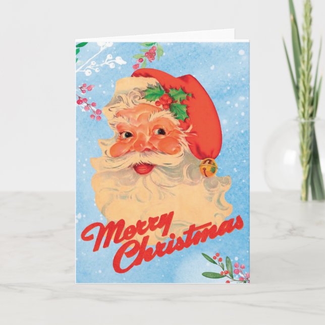 Retro 1950s Style Joyeuses Cartes de Noël (Devant)