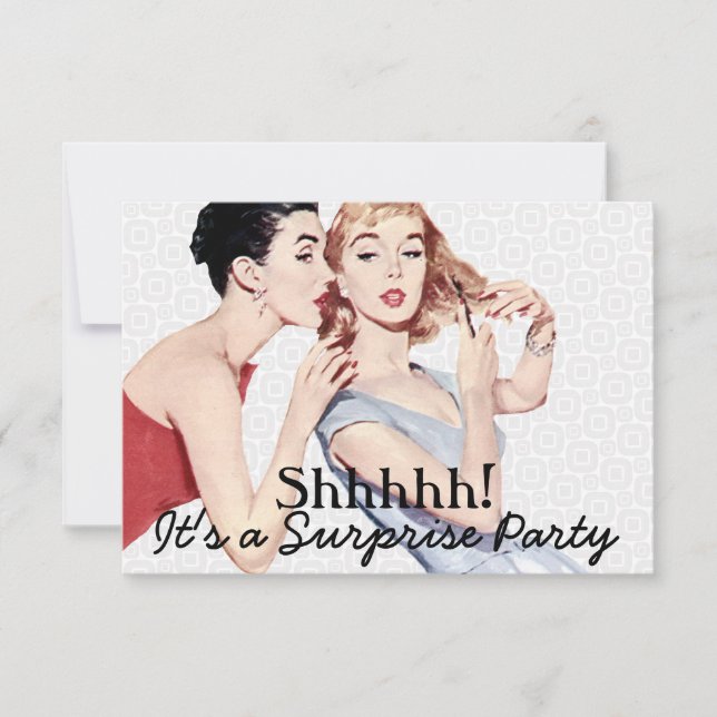 Retro 1950s Surprise Birthday Party V2 Invitation (Front)