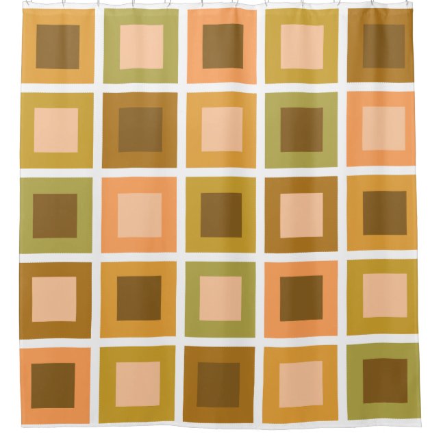 Retro 1950s Tiles Pattern Burnt Orange (Front)