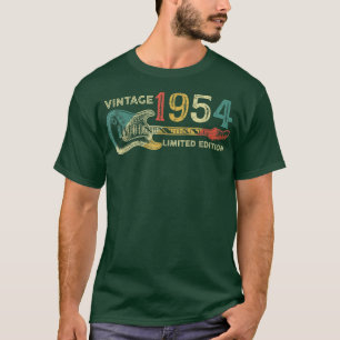 Retro 1954 birthday gift for men Guitar Player 68t T-Shirt