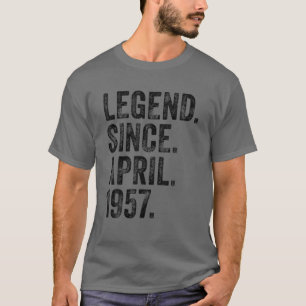 Retro 1957 Birthday April Born Legend Since 1957 T-Shirt